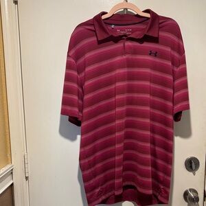 Under Armour Men's Polo Shirt -Pink Stripes